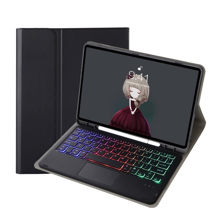 For Samsung Galaxy Tab A8 10.5 (2021) A08B-AS Lambskin Texture Backlight Bluetooth Keyboard Leather Tablet Case