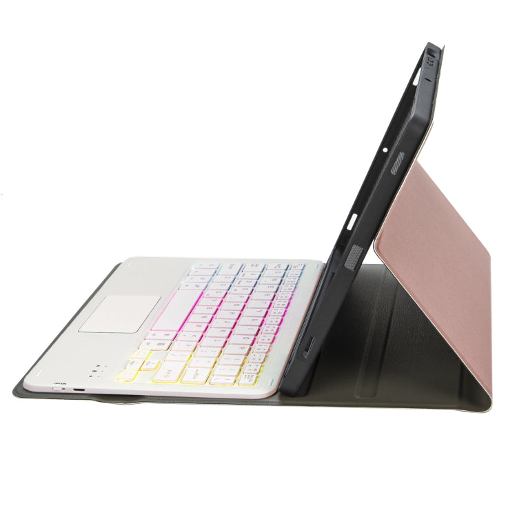 For Samsung Galaxy Tab A8 10.5 (2021) A08B-AS Lambskin Texture Backlight Bluetooth Keyboard Leather Tablet Case