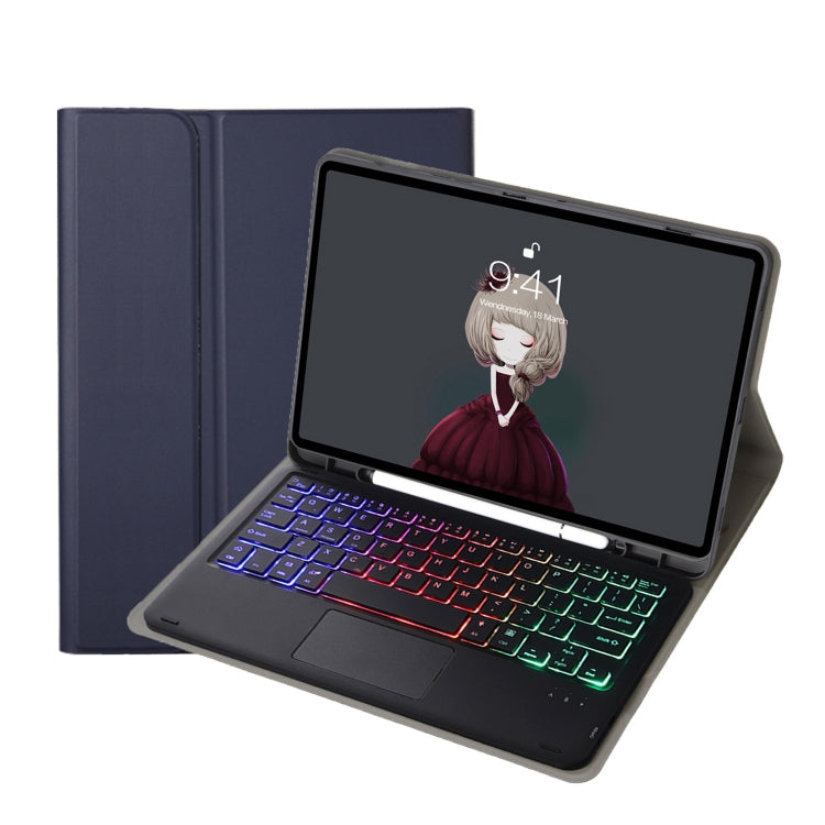 For Samsung Galaxy Tab S6 Lite A610B-AS Lambskin Texture Backlight Bluetooth Keyboard Leather Tablet Case