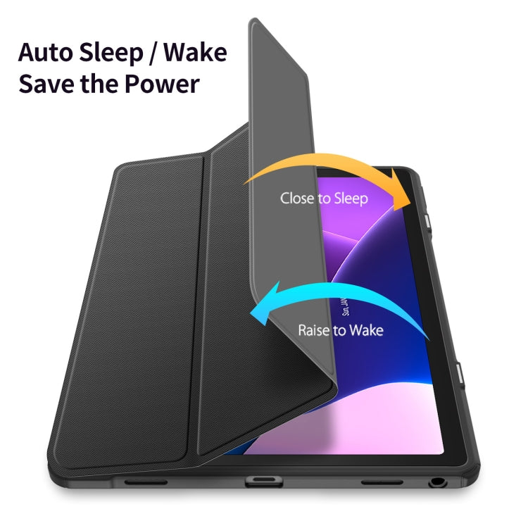 For Lenovo M10 Plus 10.6 3rd Gen 2022 DUX DUCIS TOBY Seires TPU + PC + PU Leather Tablet  Case(Black)