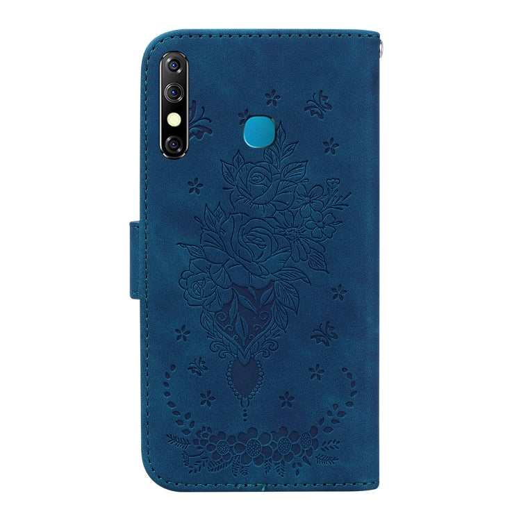 For Infinix Hot 8 X650 CC7 Butterfly Rose Embossed Leather Phone Case