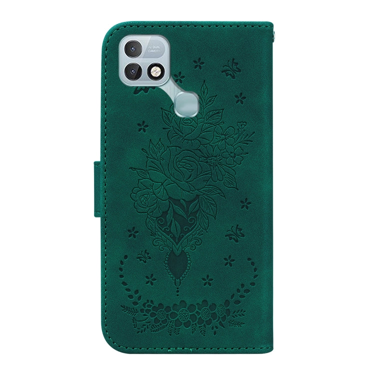 For Infinix Hot 10i / Smart 5 Pro Butterfly Rose Embossed Leather Phone Case