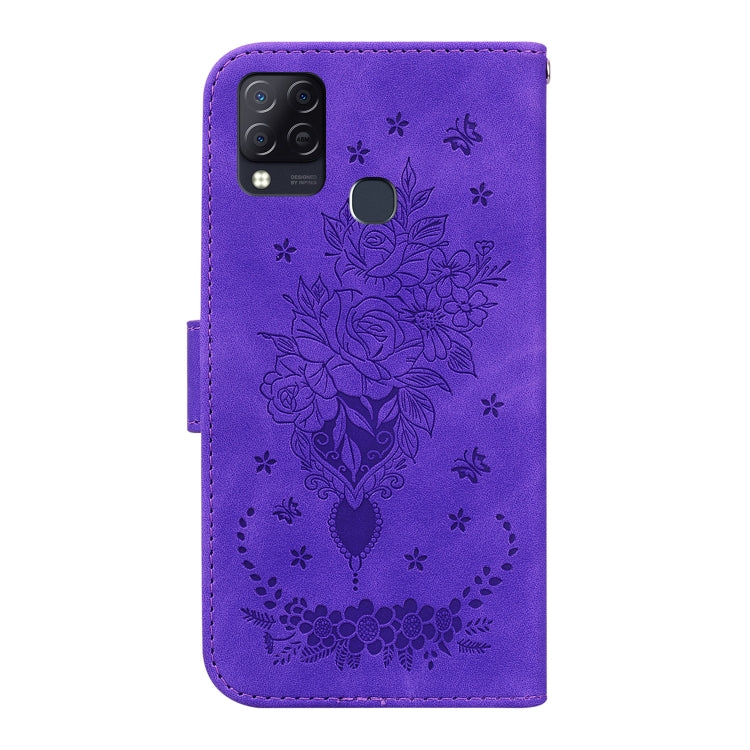 For Infinix Hot 10s / Hot 10T Butterfly Rose Embossed Leather Phone Case