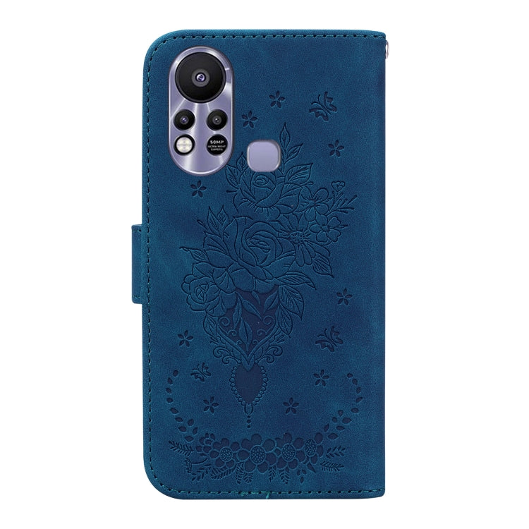 For Infinix Hot 11s X6812 Butterfly Rose Embossed Leather Phone Case