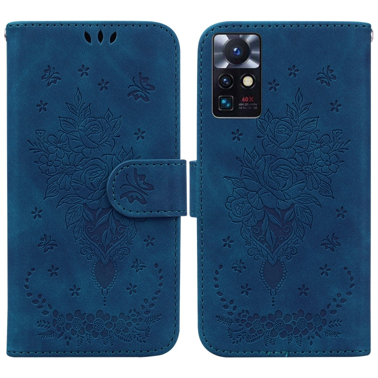 For Infinix Zero X Neo X6810 Butterfly Rose Embossed Leather Phone Case