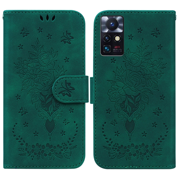 For Infinix Zero X Neo X6810 Butterfly Rose Embossed Leather Phone Case
