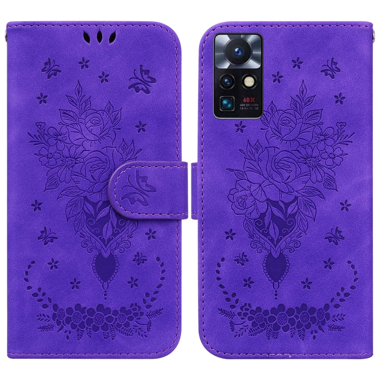 For Infinix Zero X Neo X6810 Butterfly Rose Embossed Leather Phone Case