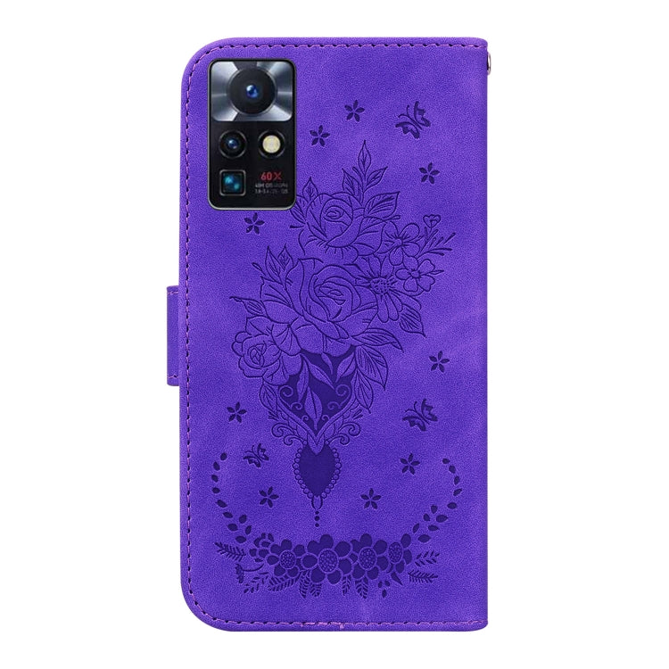 For Infinix Zero X Neo X6810 Butterfly Rose Embossed Leather Phone Case