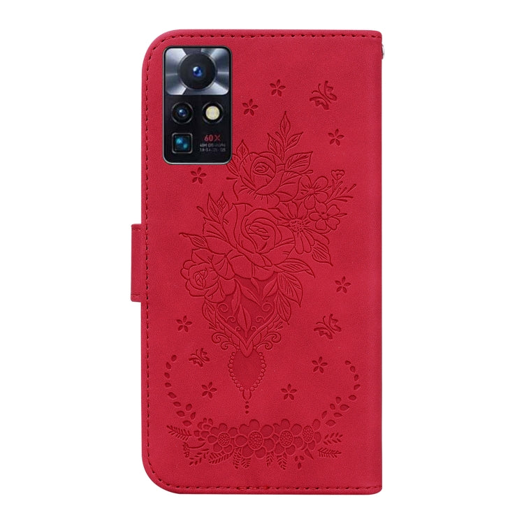 For Infinix Zero X Neo X6810 Butterfly Rose Embossed Leather Phone Case