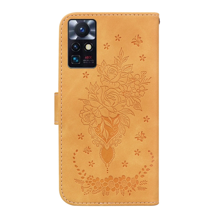 For Infinix Zero X Neo X6810 Butterfly Rose Embossed Leather Phone Case