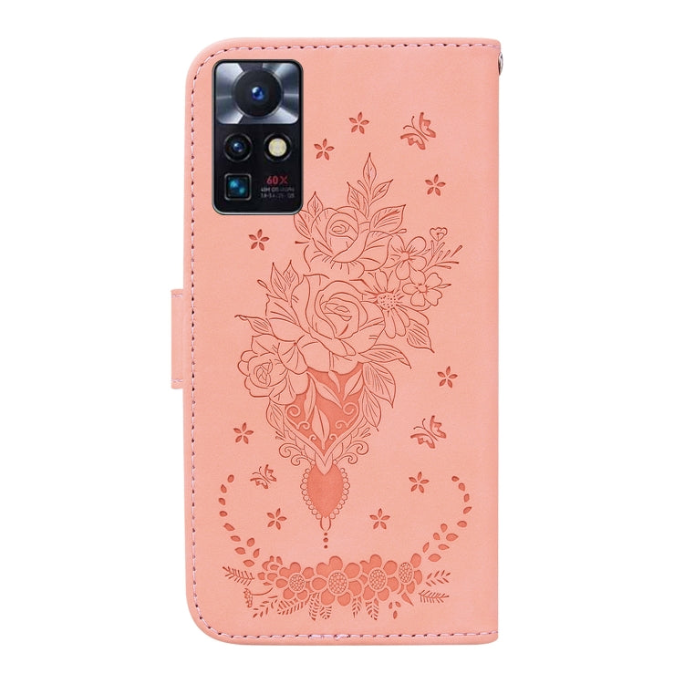 For Infinix Zero X Neo X6810 Butterfly Rose Embossed Leather Phone Case