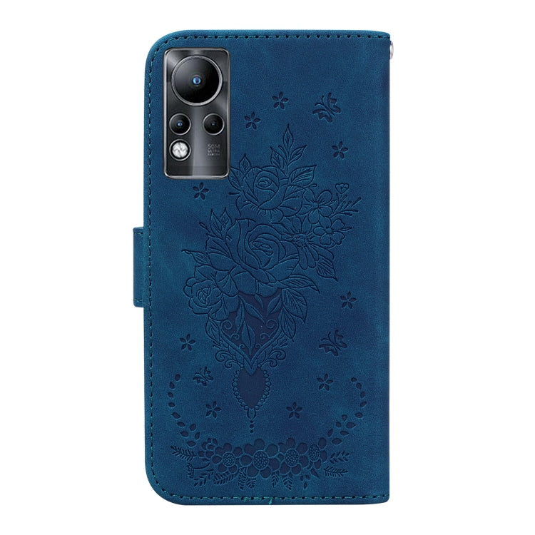 For Infinix Note 11 Butterfly Rose Embossed Leather Phone Case