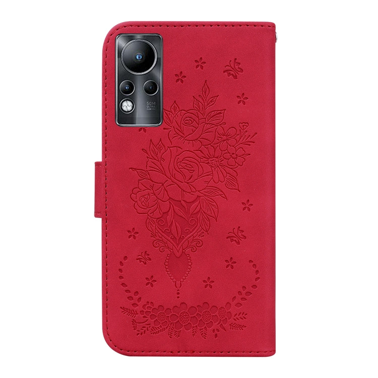 For Infinix Note 11 Butterfly Rose Embossed Leather Phone Case