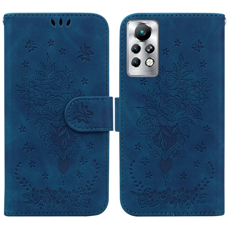 For Infinix Note 11 Pro / Note 11s Butterfly Rose Embossed Leather Phone Case