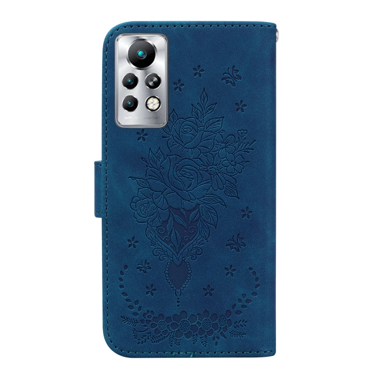 For Infinix Note 11 Pro / Note 11s Butterfly Rose Embossed Leather Phone Case