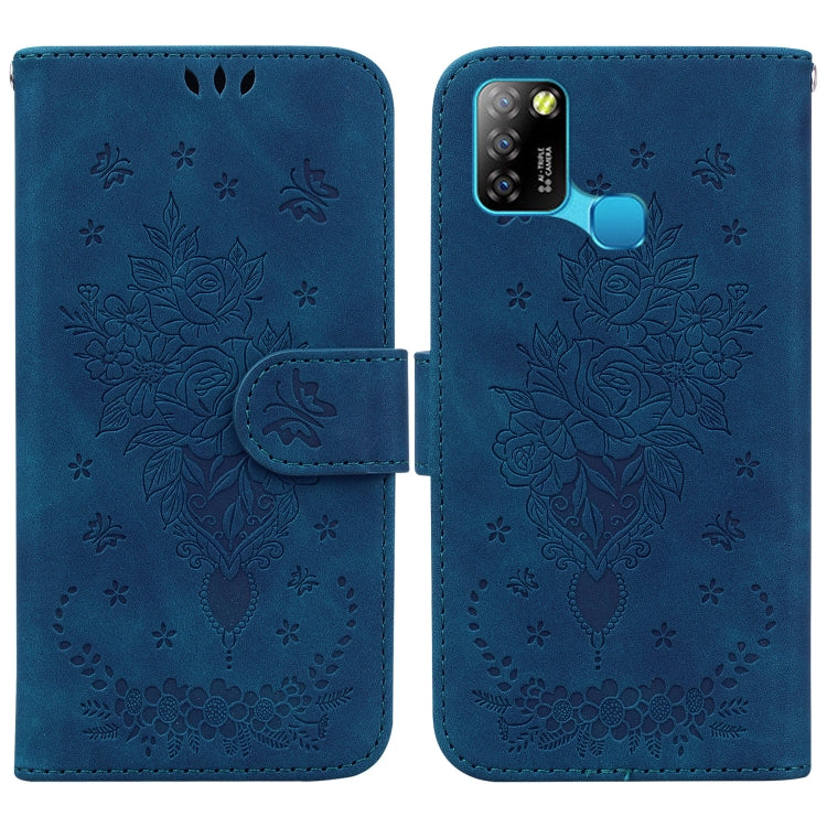 For Infinix Smart 5 X657 / Hot 10 Lite Butterfly Rose Embossed Leather Phone Case