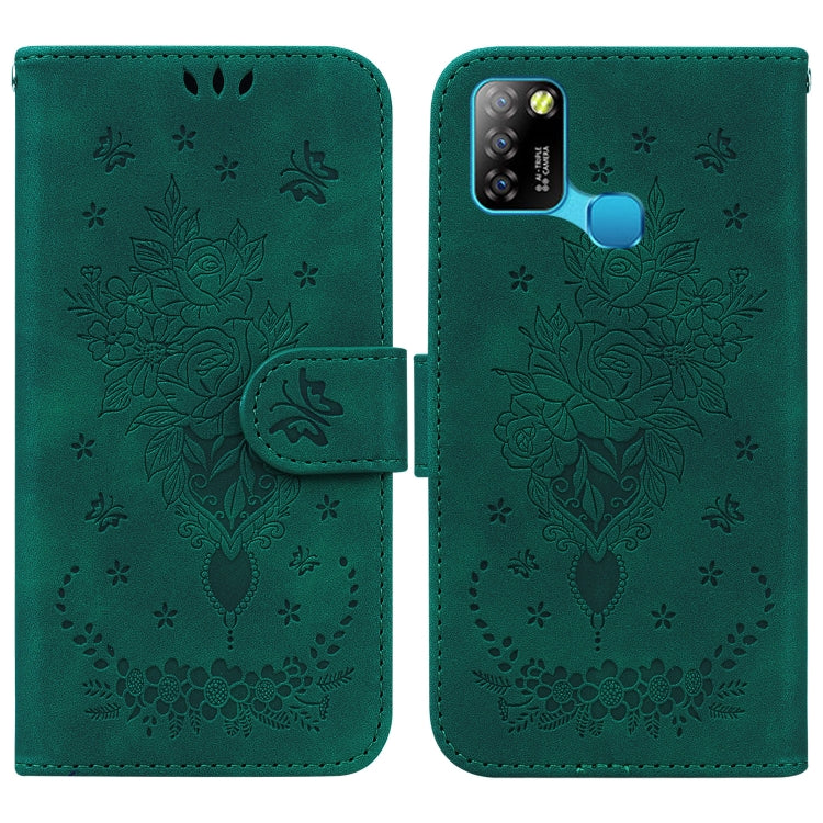 For Infinix Smart 5 X657 / Hot 10 Lite Butterfly Rose Embossed Leather Phone Case