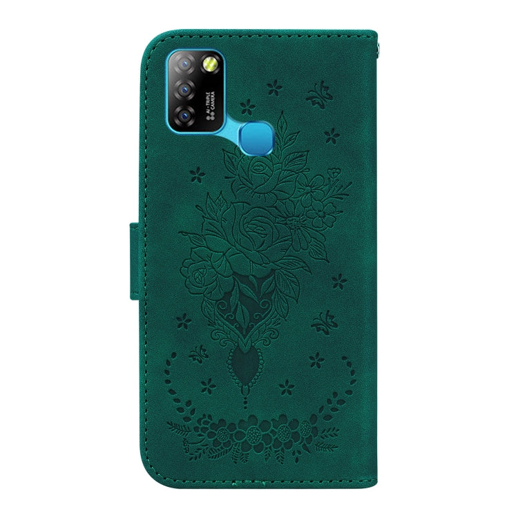 For Infinix Smart 5 X657 / Hot 10 Lite Butterfly Rose Embossed Leather Phone Case
