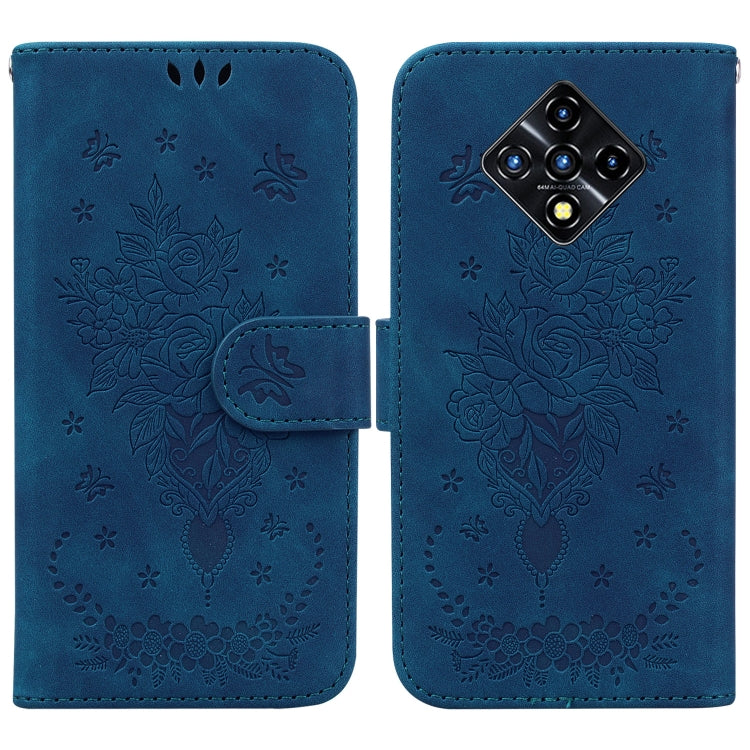 For Infinix Zero 8 X687 Butterfly Rose Embossed Leather Phone Case
