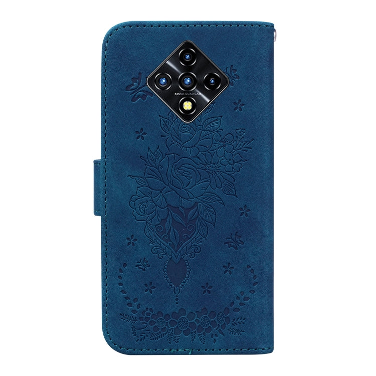For Infinix Zero 8 X687 Butterfly Rose Embossed Leather Phone Case