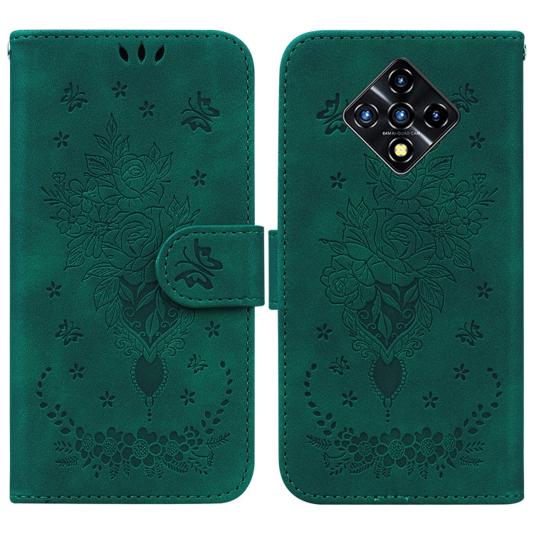 For Infinix Zero 8 X687 Butterfly Rose Embossed Leather Phone Case