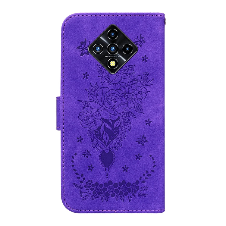 For Infinix Zero 8 X687 Butterfly Rose Embossed Leather Phone Case