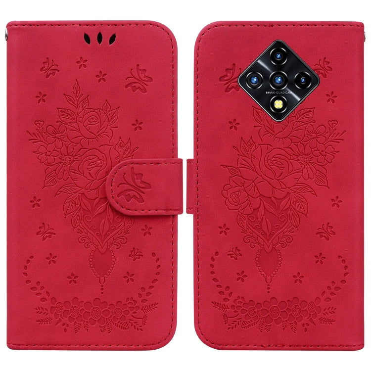 For Infinix Zero 8 X687 Butterfly Rose Embossed Leather Phone Case