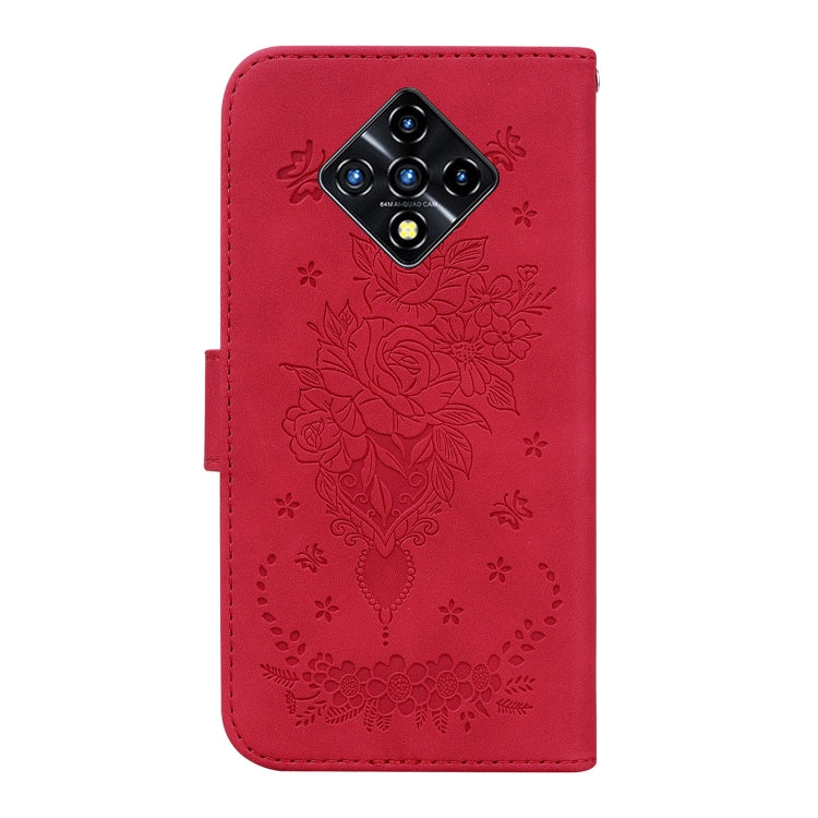 For Infinix Zero 8 X687 Butterfly Rose Embossed Leather Phone Case