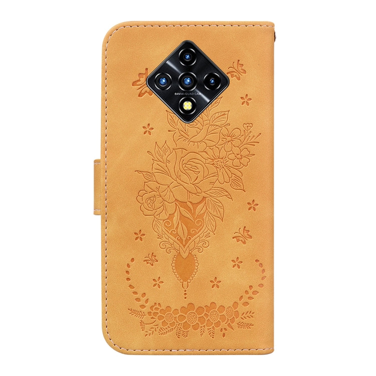 For Infinix Zero 8 X687 Butterfly Rose Embossed Leather Phone Case