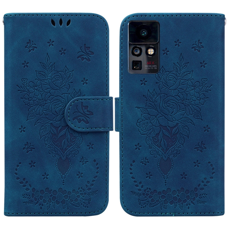 For Infinix Zero X / Zero X Pro Butterfly Rose Embossed Leather Phone Case