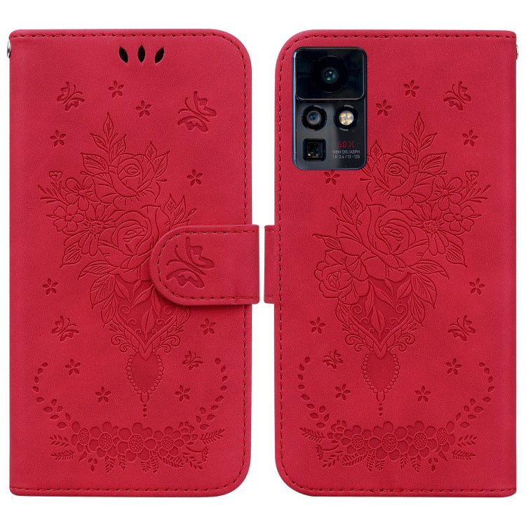 For Infinix Zero X / Zero X Pro Butterfly Rose Embossed Leather Phone Case