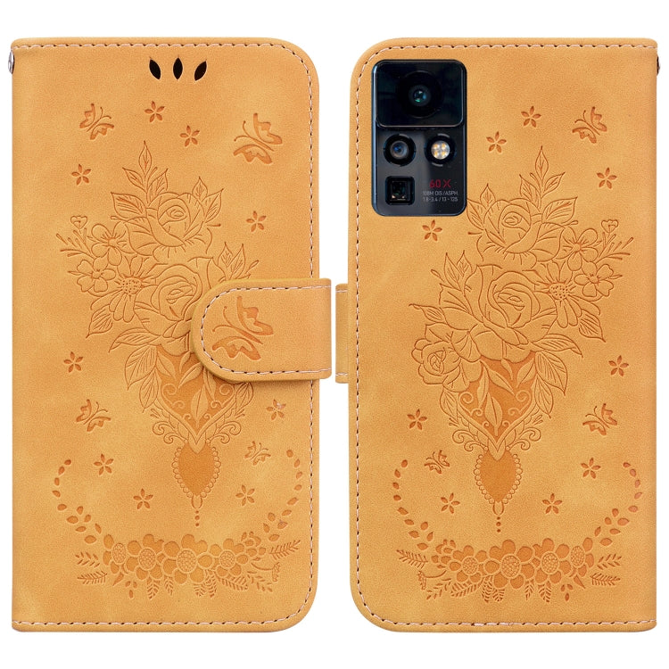 For Infinix Zero X / Zero X Pro Butterfly Rose Embossed Leather Phone Case