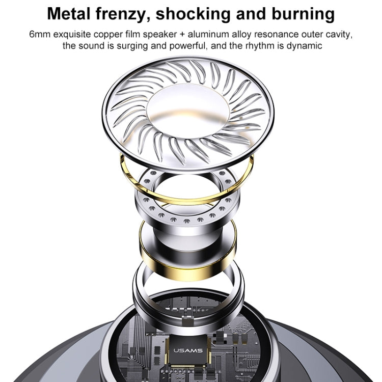 USAMS EP-46 Mini 3.5mm Aluminum Alloy In-Ear Wired Earphone, Length: 1.2m