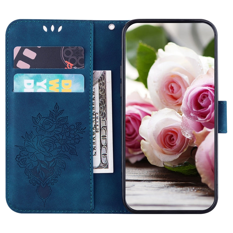 For Tecno Camon 17 Pro Butterfly Rose Embossed Leather Phone Case