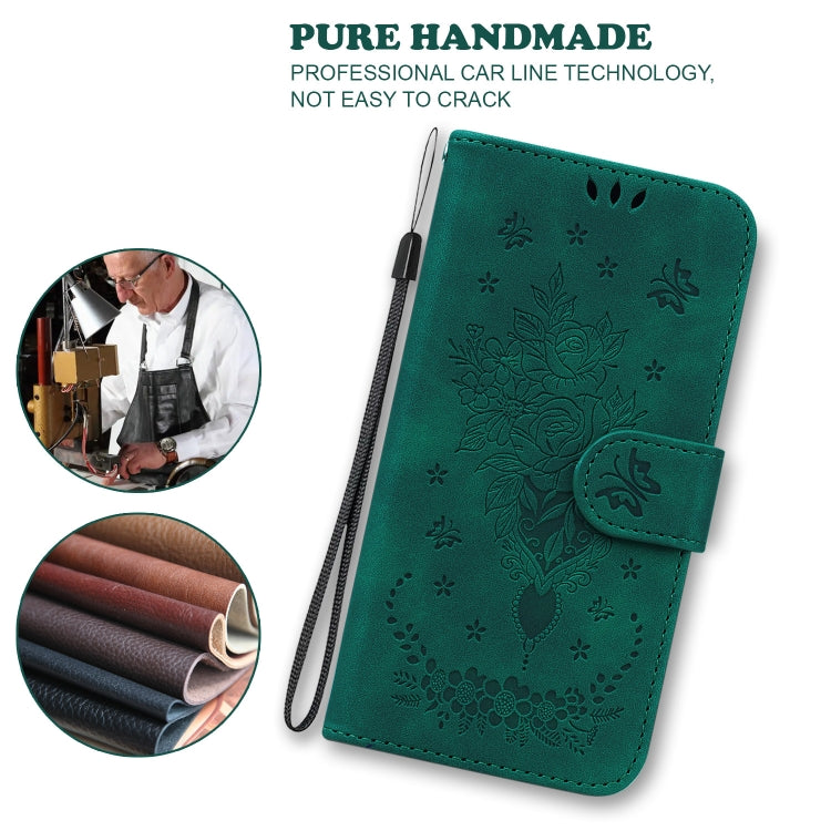 For Tecno Pova 2 Butterfly Rose Embossed Leather Phone Case