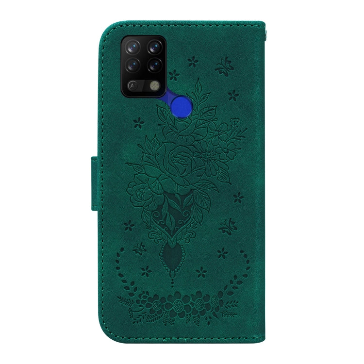 For Tecno Pova 4G Butterfly Rose Embossed Leather Phone Case