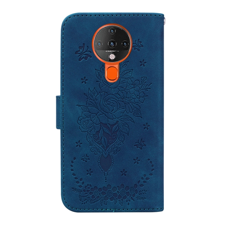 For Tecno Spark 6 Butterfly Rose Embossed Leather Phone Case