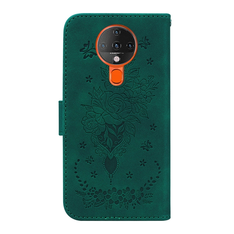 For Tecno Spark 6 Butterfly Rose Embossed Leather Phone Case