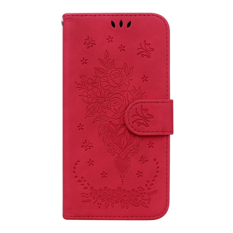 For Tecno Spark 6 Butterfly Rose Embossed Leather Phone Case