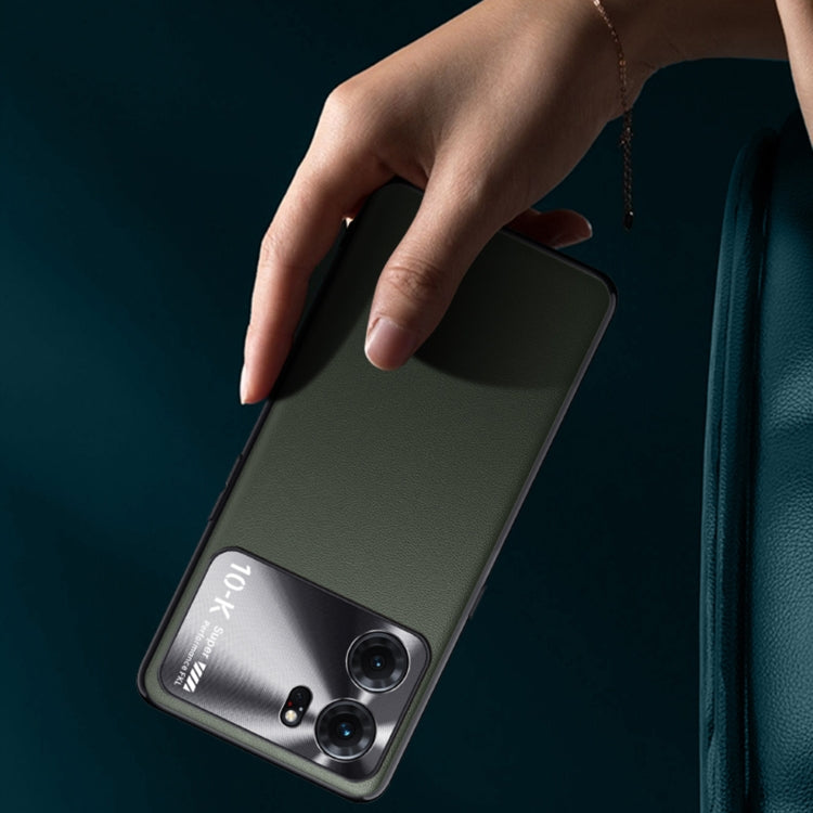 For OPPO K10 Plain Skin Leather Phone Case