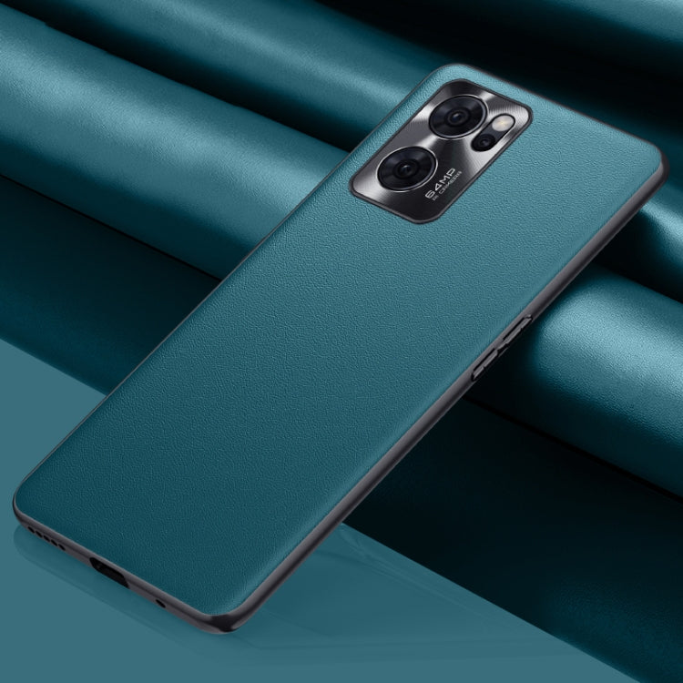 For OPPO Reno7 Plain Skin Leather Phone Case