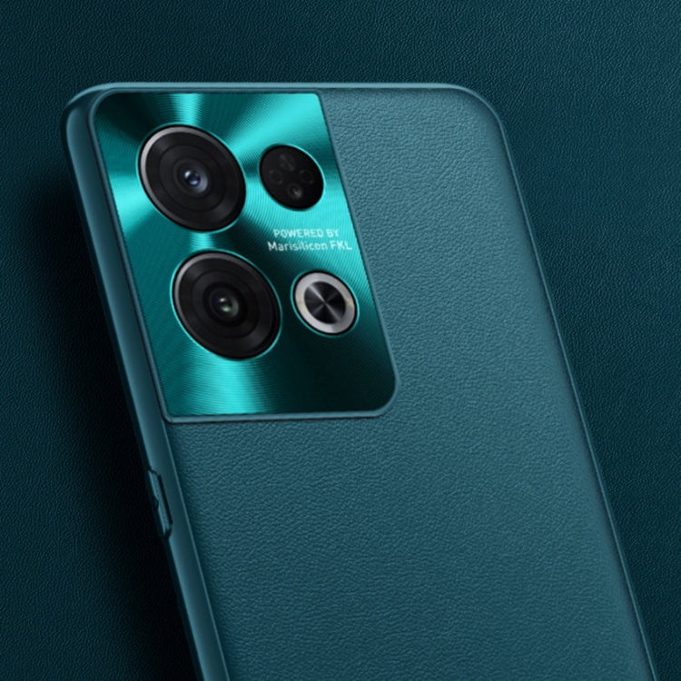 For OPPO Reno8 Plain Skin Leather Phone Case