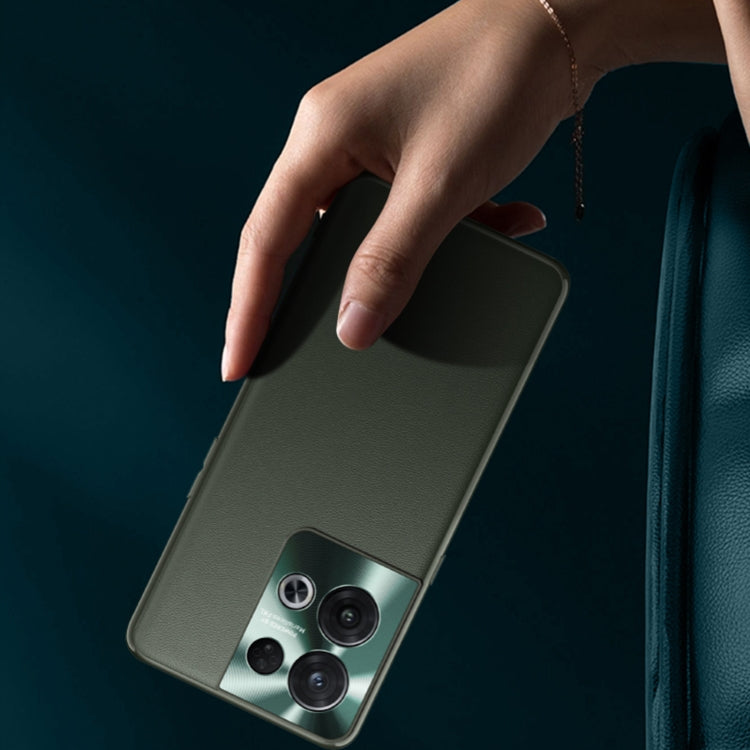 For OPPO Reno8 Plain Skin Leather Phone Case