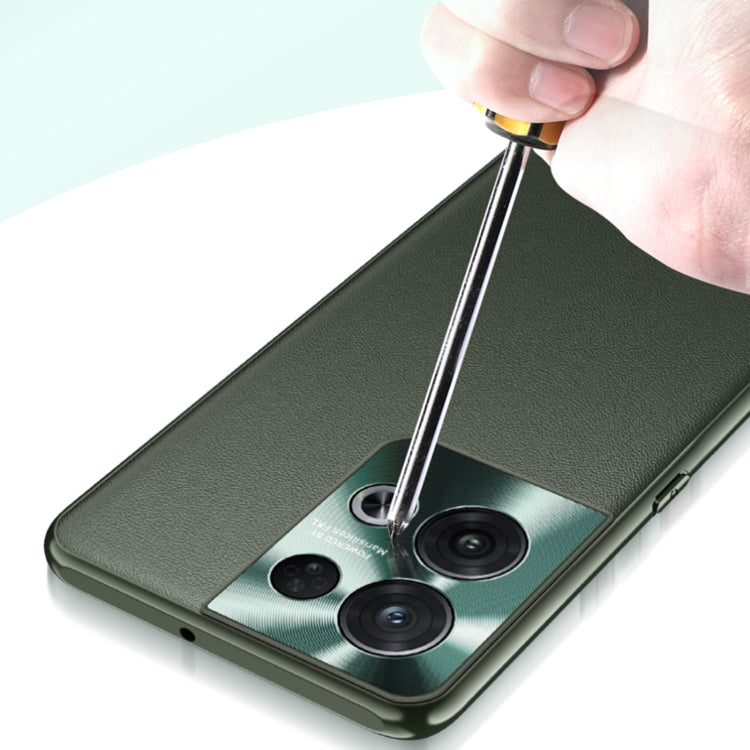 For OPPO Reno8 Plain Skin Leather Phone Case