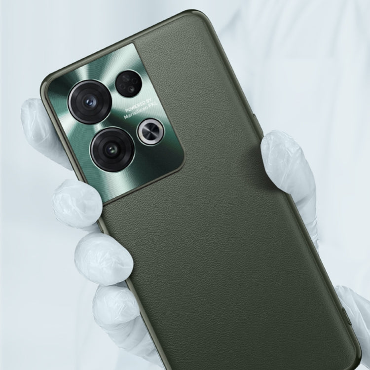For OPPO Reno8 Plain Skin Leather Phone Case