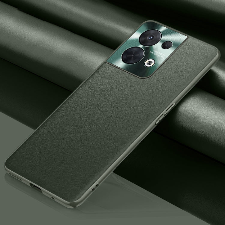 For OPPO Reno8 Plain Skin Leather Phone Case