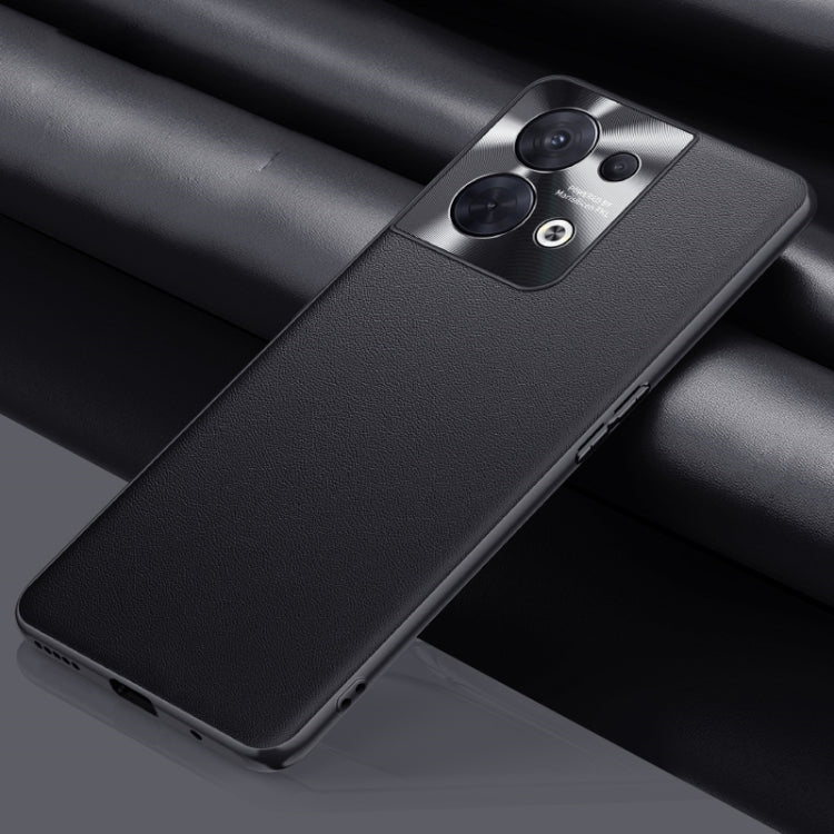 For OPPO Reno8 Plain Skin Leather Phone Case