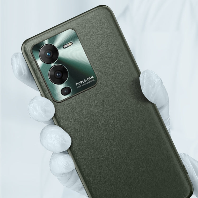 For vivo S15 Pro Plain Skin Leather Phone Case