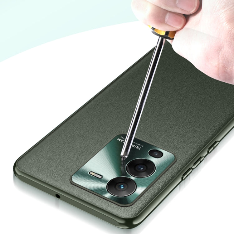 For vivo S15 Pro Plain Skin Leather Phone Case