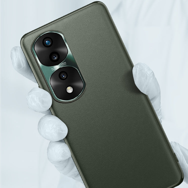 For Honor 70 Pro Plain Skin Leather Phone Case